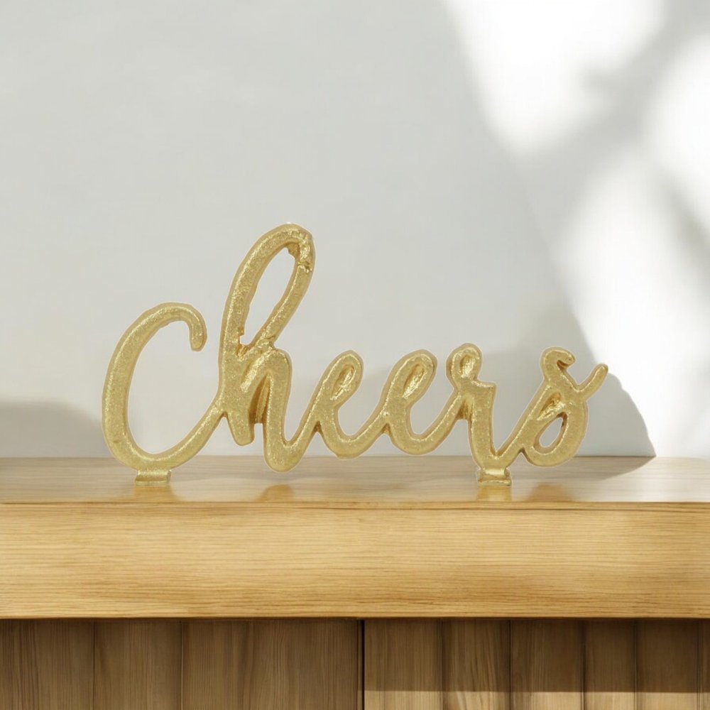 4" Gold Metal Hand Painted Tabletop Sculpture HomeRoots