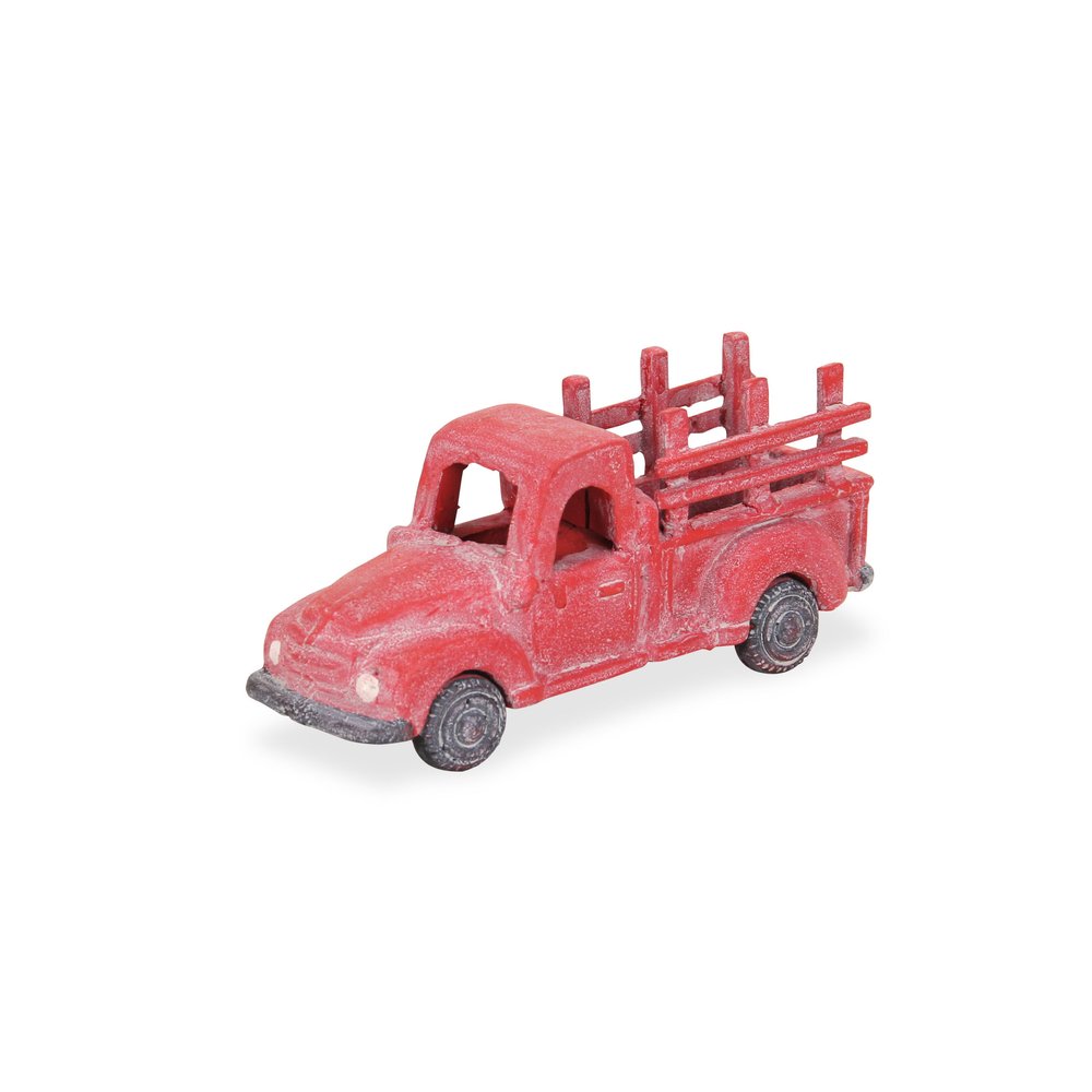 5" Red Metal Hand Painted Decorative Truck Tabletop Sculpture HomeRoots