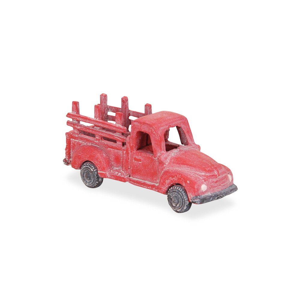 5" Red Metal Hand Painted Decorative Truck Tabletop Sculpture HomeRoots