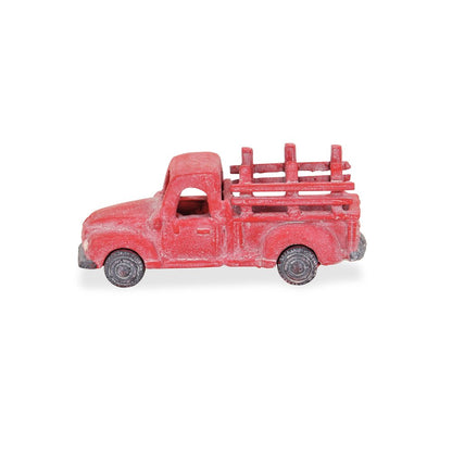 5" Red Metal Hand Painted Decorative Truck Tabletop Sculpture HomeRoots