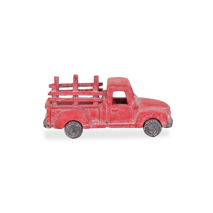 5" Red Metal Hand Painted Decorative Truck Tabletop Sculpture HomeRoots