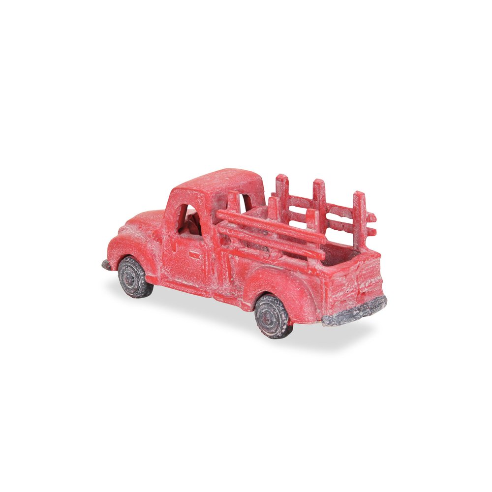 5" Red Metal Hand Painted Decorative Truck Tabletop Sculpture HomeRoots