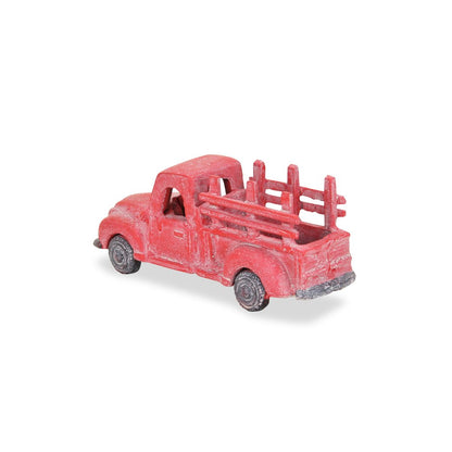 5" Red Metal Hand Painted Decorative Truck Tabletop Sculpture HomeRoots