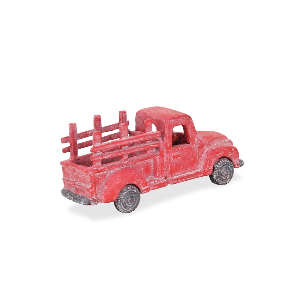5" Red Metal Hand Painted Decorative Truck Tabletop Sculpture HomeRoots