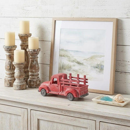 5" Red Metal Hand Painted Decorative Truck Tabletop Sculpture HomeRoots