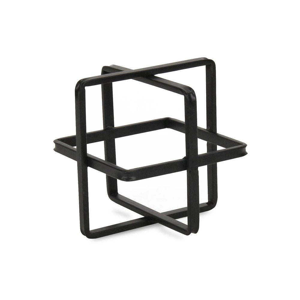6" Black Metal Abstract Cube Sculpture HomeRoots