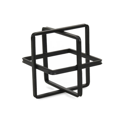 6" Black Metal Abstract Cube Sculpture HomeRoots