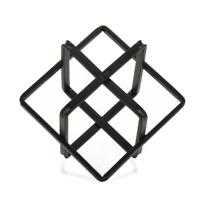 6" Black Metal Abstract Cube Sculpture HomeRoots