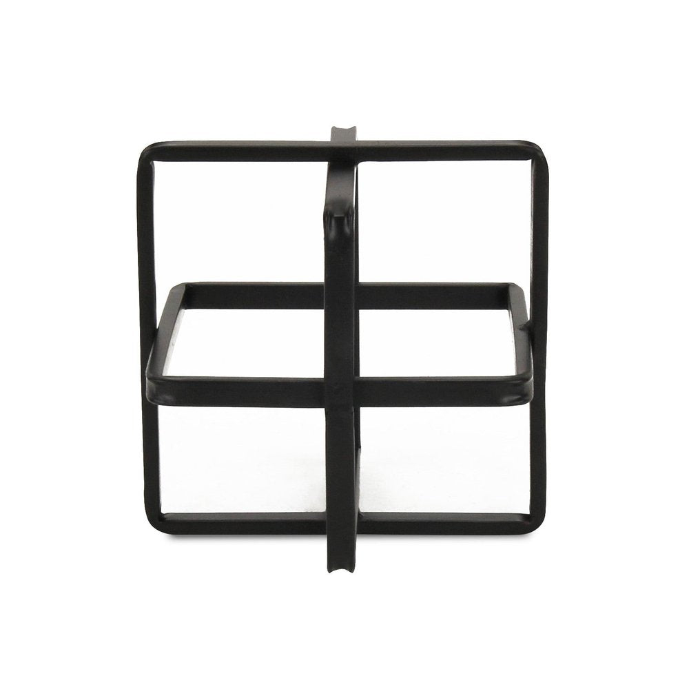 6" Black Metal Abstract Cube Sculpture HomeRoots