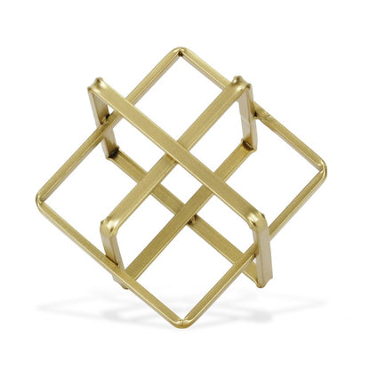 6" Gold Metal Abstract Hand Painted Sculpture HomeRoots