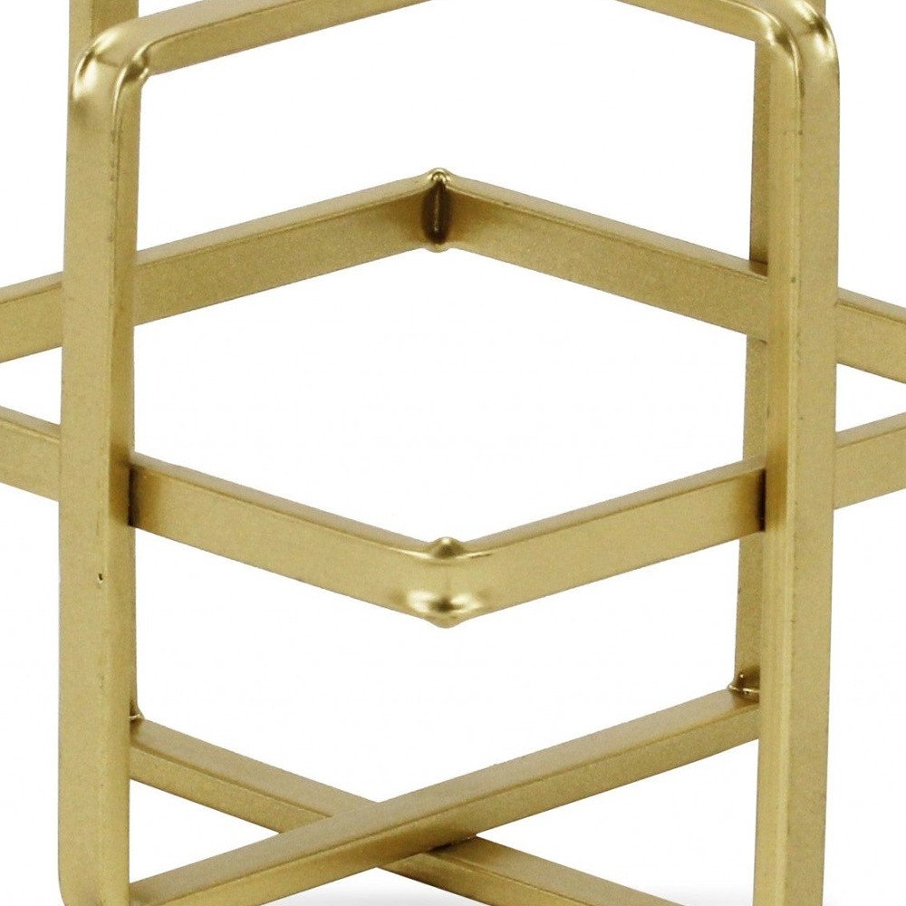 6" Gold Metal Abstract Hand Painted Sculpture HomeRoots