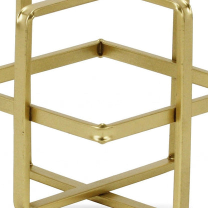 6" Gold Metal Abstract Hand Painted Sculpture HomeRoots