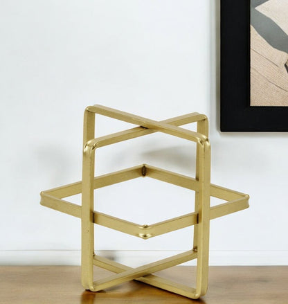 6" Gold Metal Abstract Hand Painted Sculpture HomeRoots