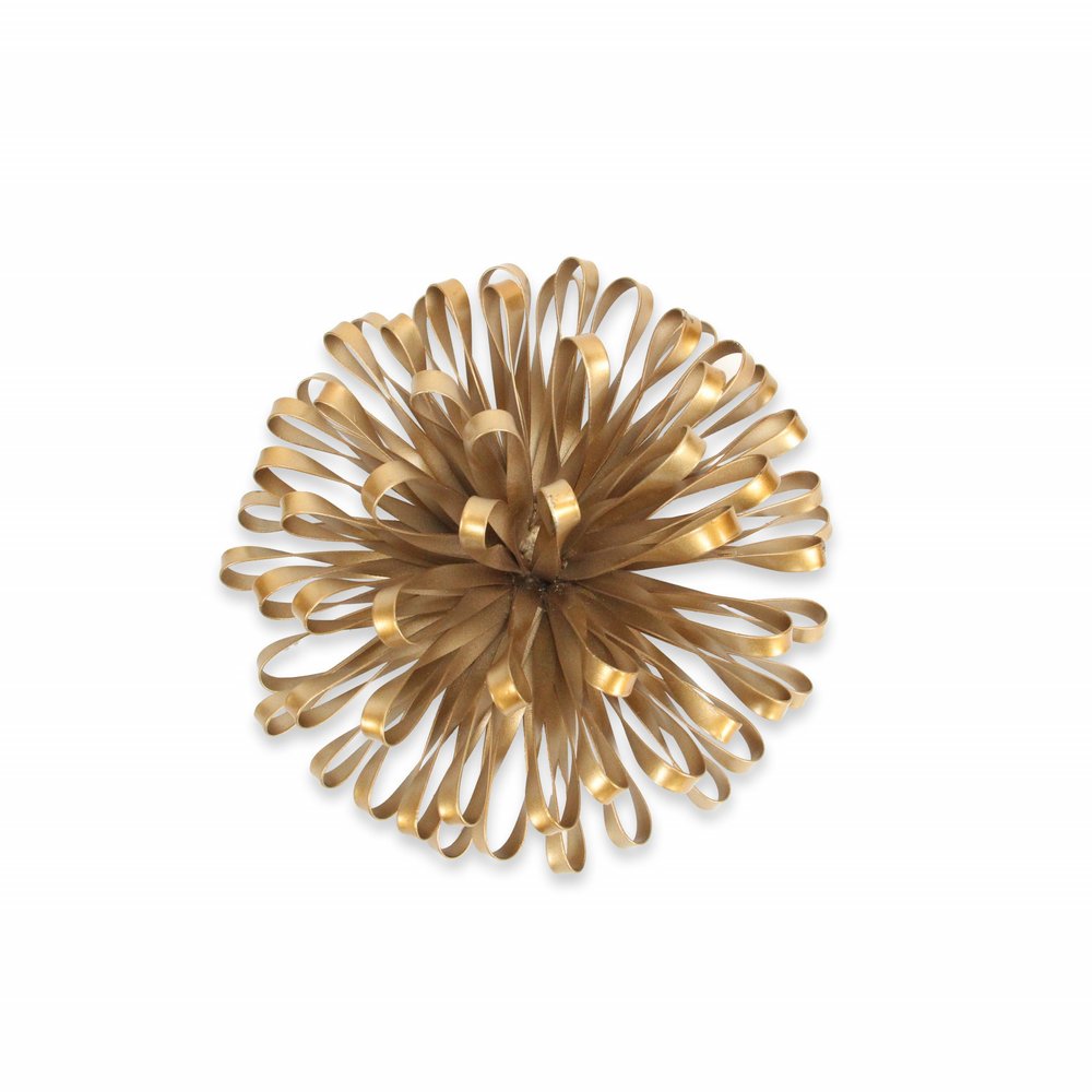 4" Gold Metal Abstract Bloom Painted Sculpture HomeRoots
