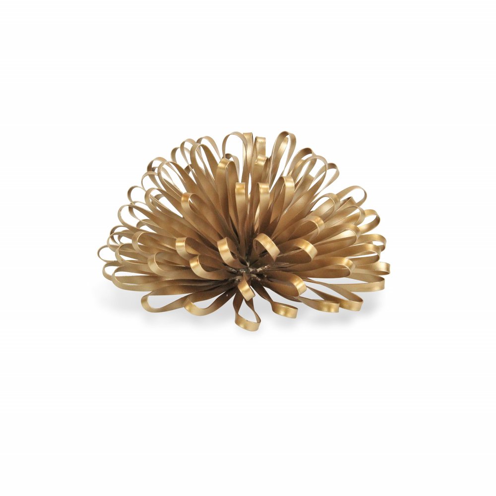 4" Gold Metal Abstract Bloom Painted Sculpture HomeRoots