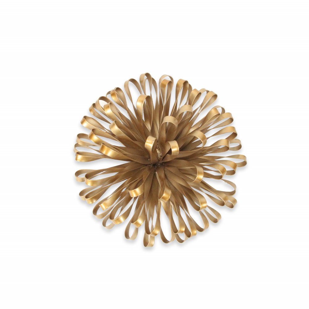 4" Gold Metal Abstract Bloom Painted Sculpture HomeRoots