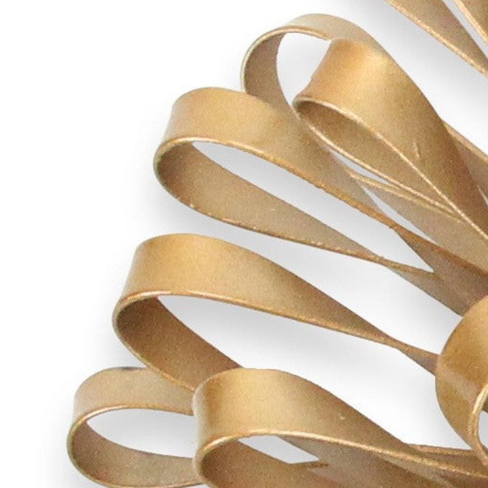 4" Gold Metal Abstract Bloom Painted Sculpture HomeRoots