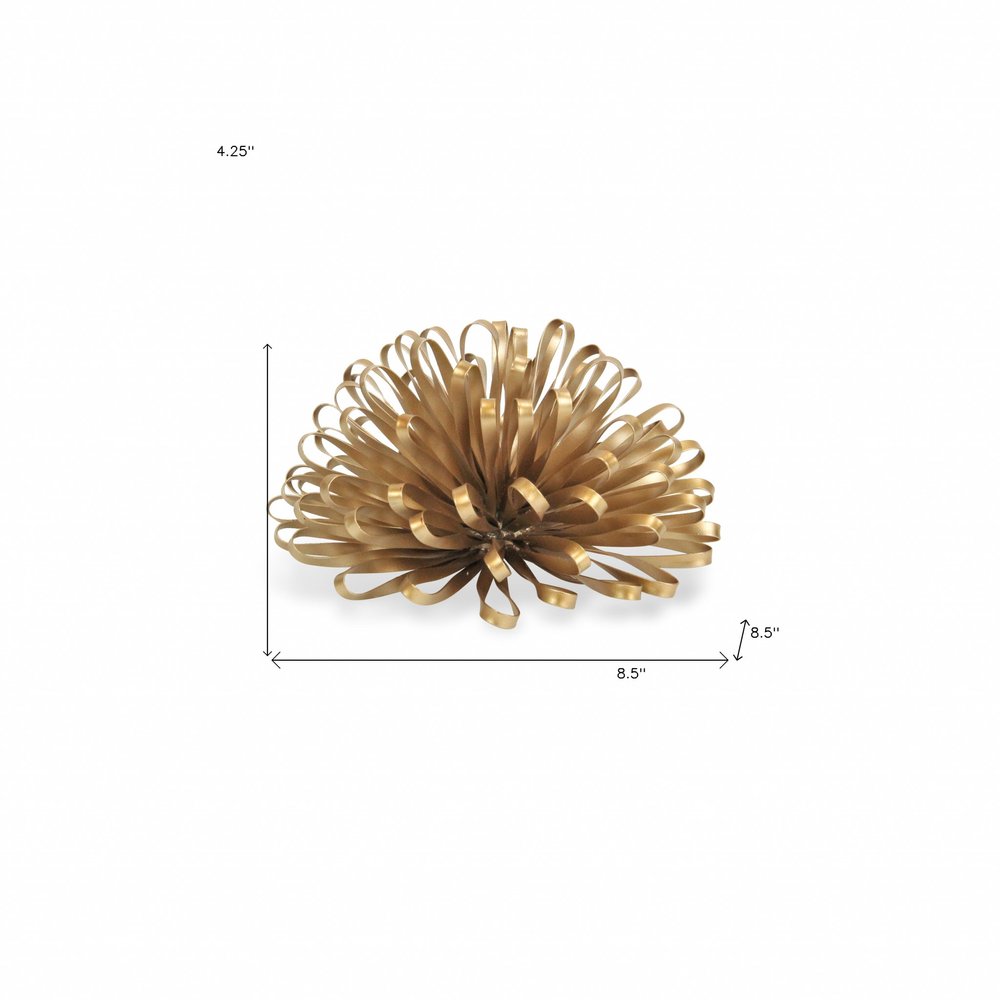 4" Gold Metal Abstract Bloom Painted Sculpture HomeRoots