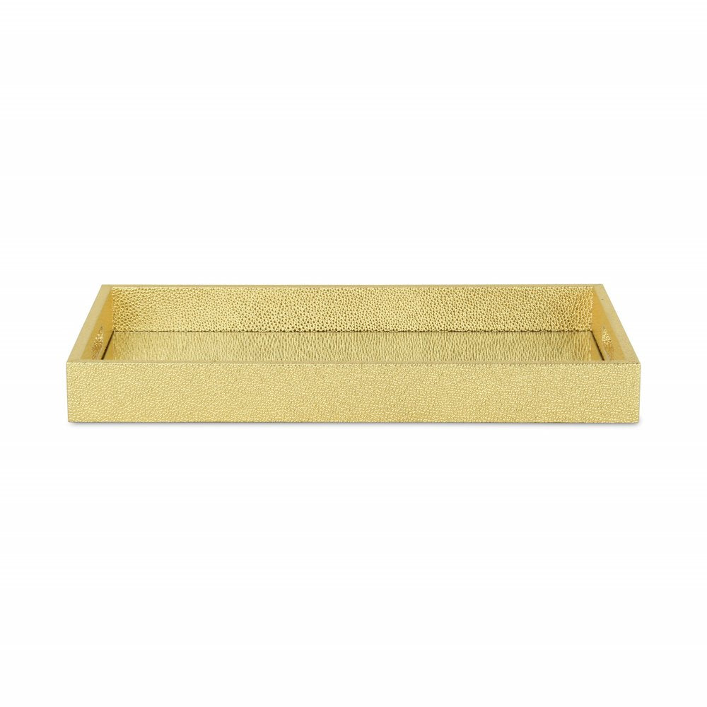 16" Gold Rectangular Wood Handmade Tray With Handles HomeRoots