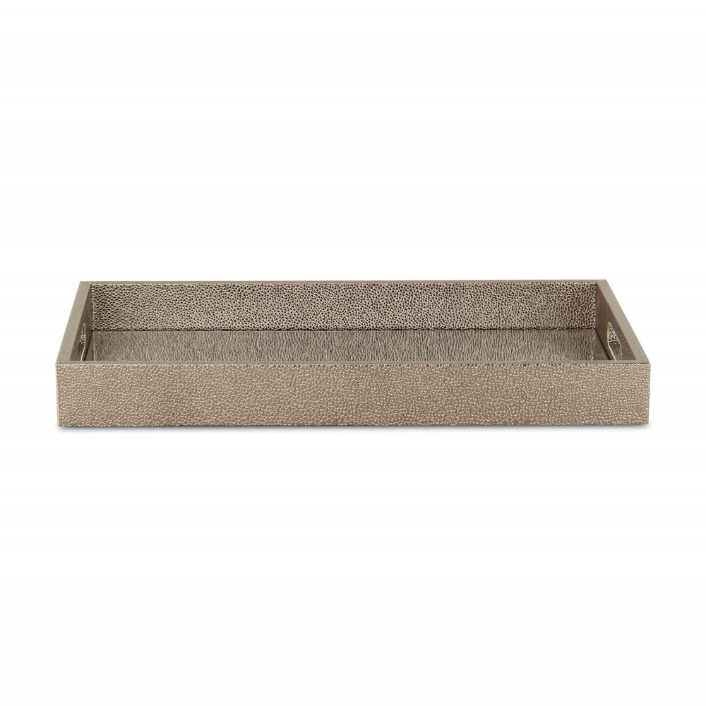 16" Gray Rectangular Wood Handmade Tray With Handles HomeRoots