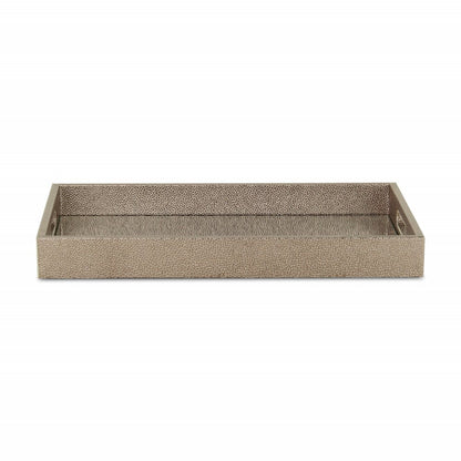 16" Gray Rectangular Wood Handmade Tray With Handles HomeRoots
