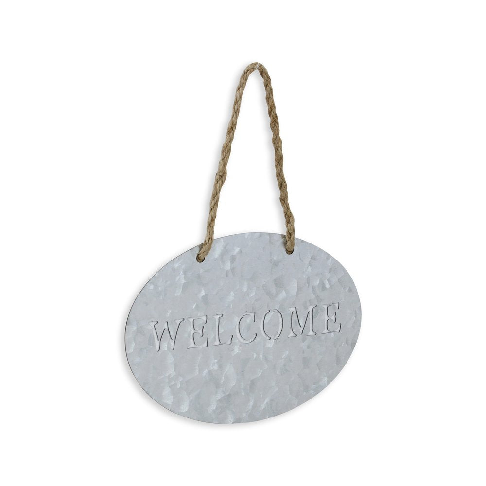 5" X 8" Gray Handcrafted Welcome Galvanized Metal Wall Decor — view 2