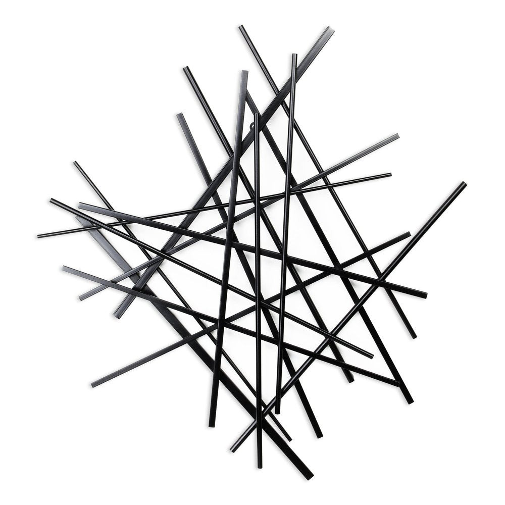 29" X 27" Black Metal Novelty Abstract Hanging Dimensional Sculpture — view 1