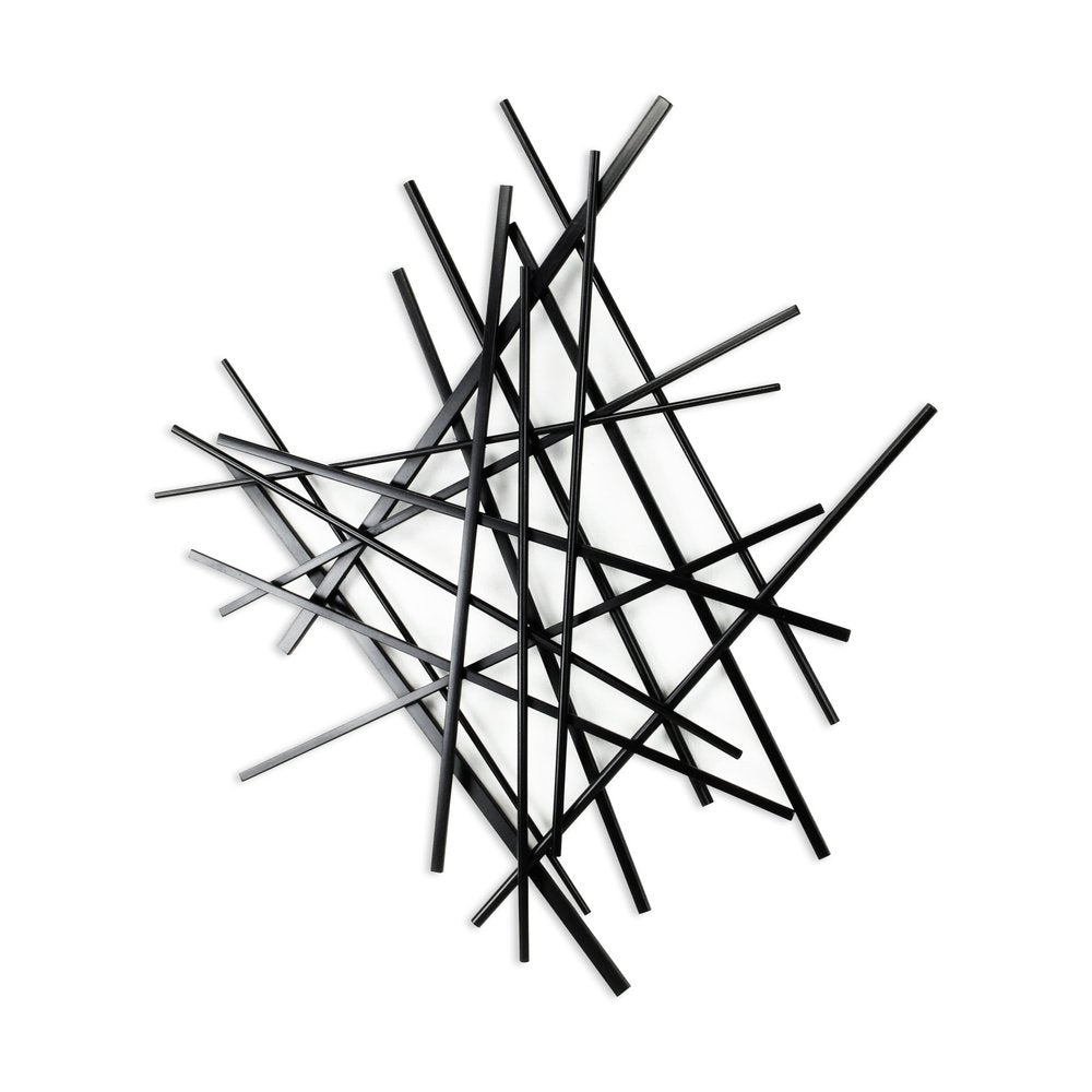 29" X 27" Black Metal Novelty Abstract Hanging Dimensional Sculpture