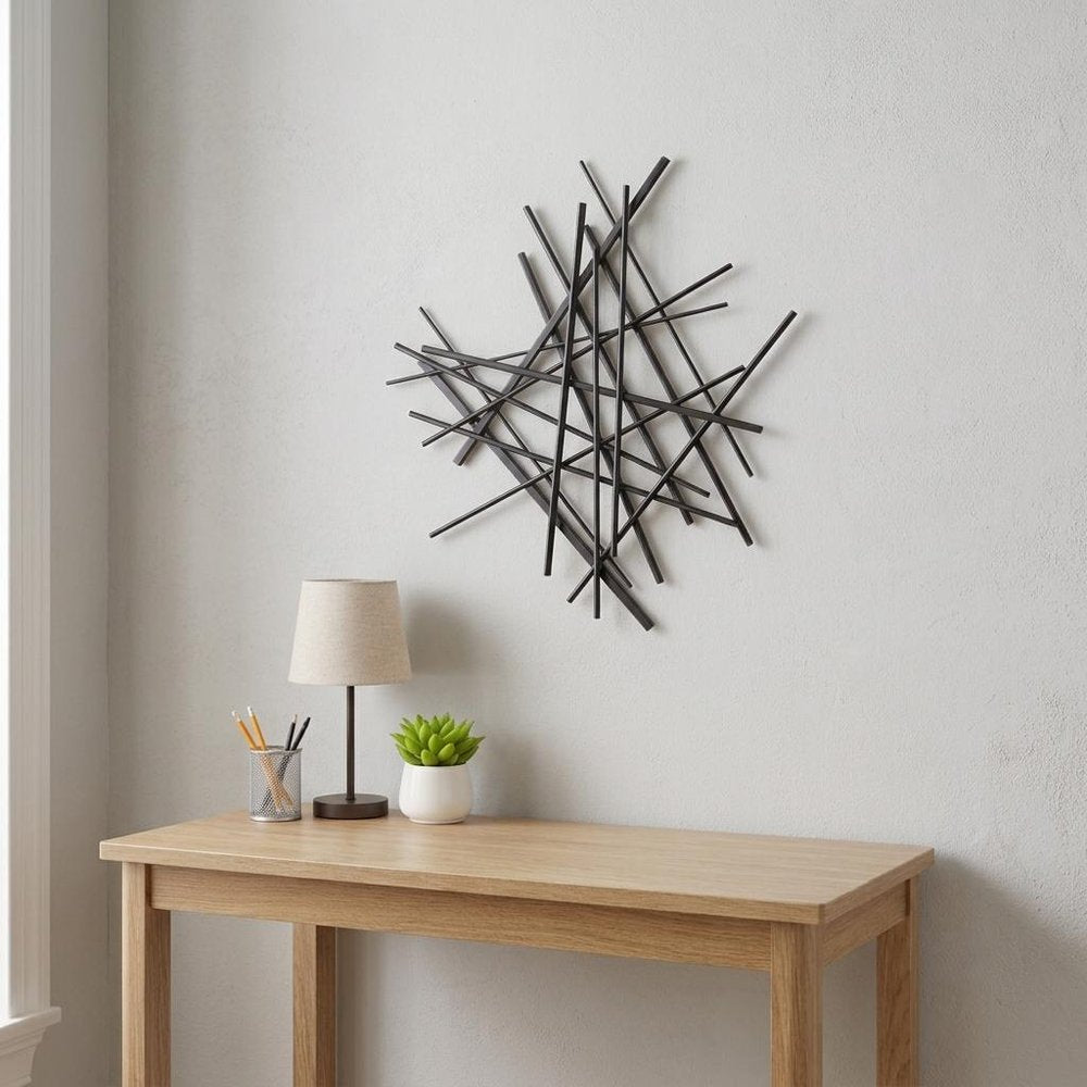 29" X 27" Black Metal Novelty Abstract Hanging Dimensional Sculpture — view 7