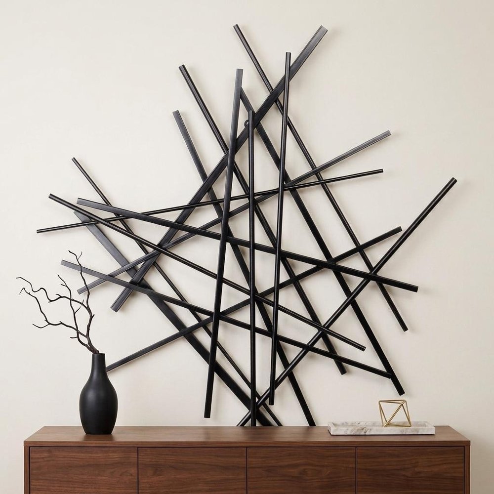 29" X 27" Black Metal Novelty Abstract Hanging Dimensional Sculpture — view 6