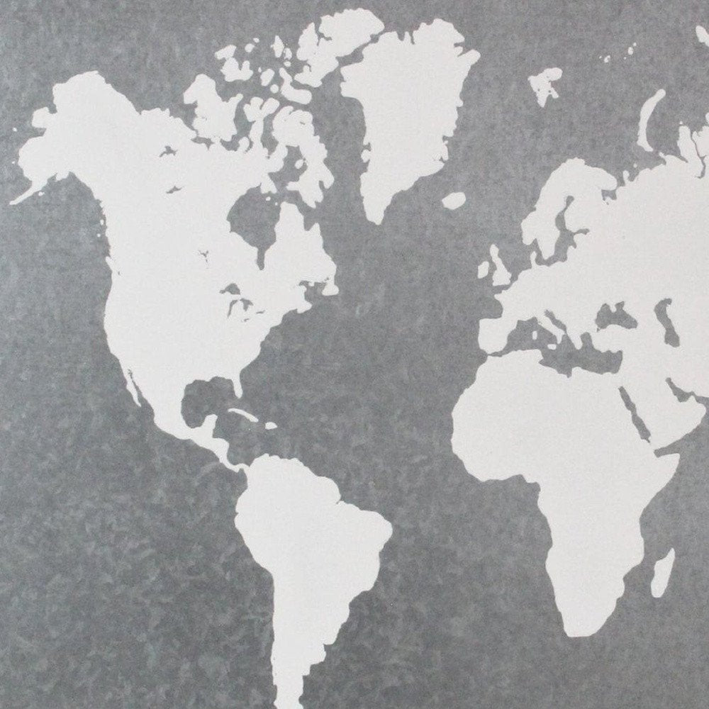25" X 34" Brown and Gray Wood and Metal World Map Hanging Dimensional Sculpture — view 5