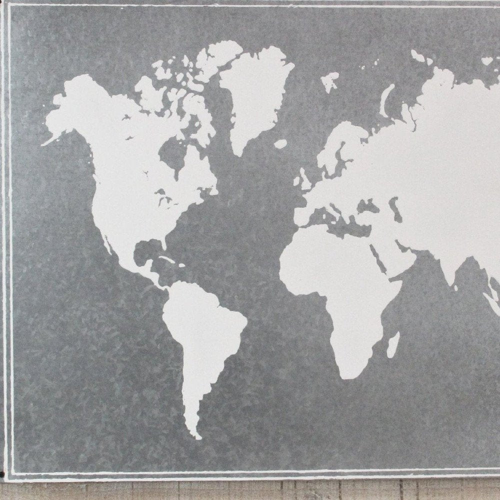 25" X 34" Brown and Gray Wood and Metal World Map Hanging Dimensional Sculpture — view 6