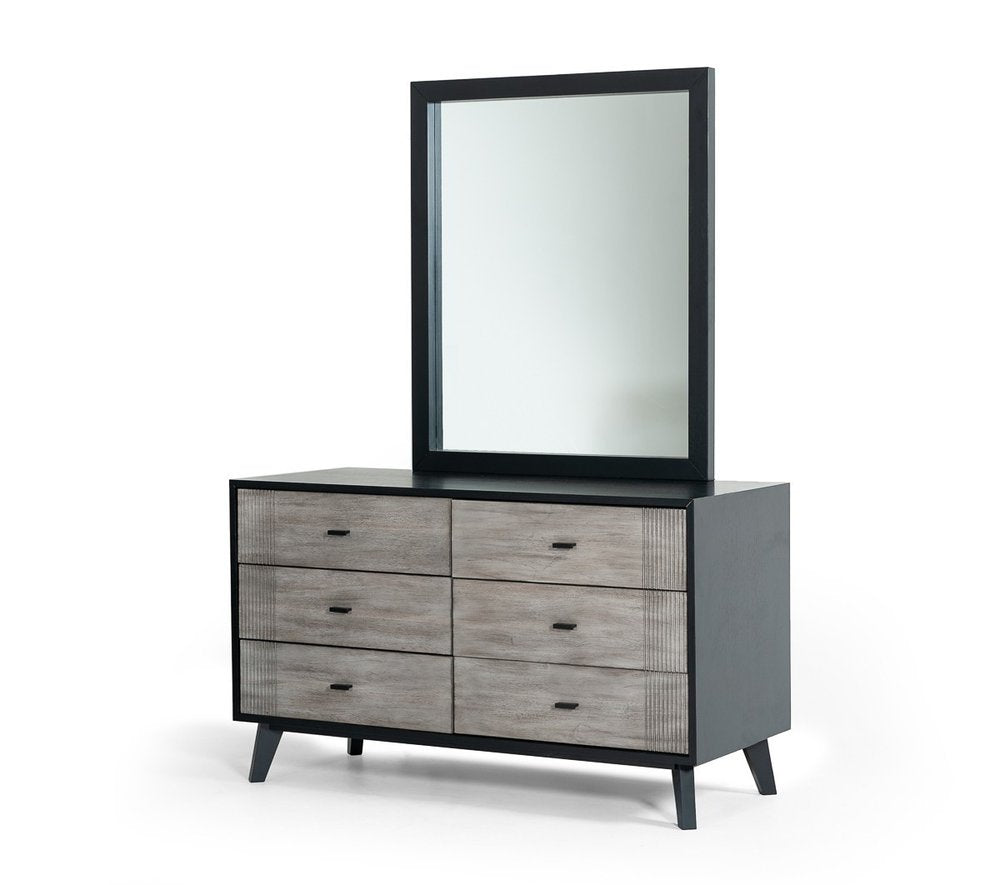 40" Black Wood Framed Dresser Mirror HomeRoots
