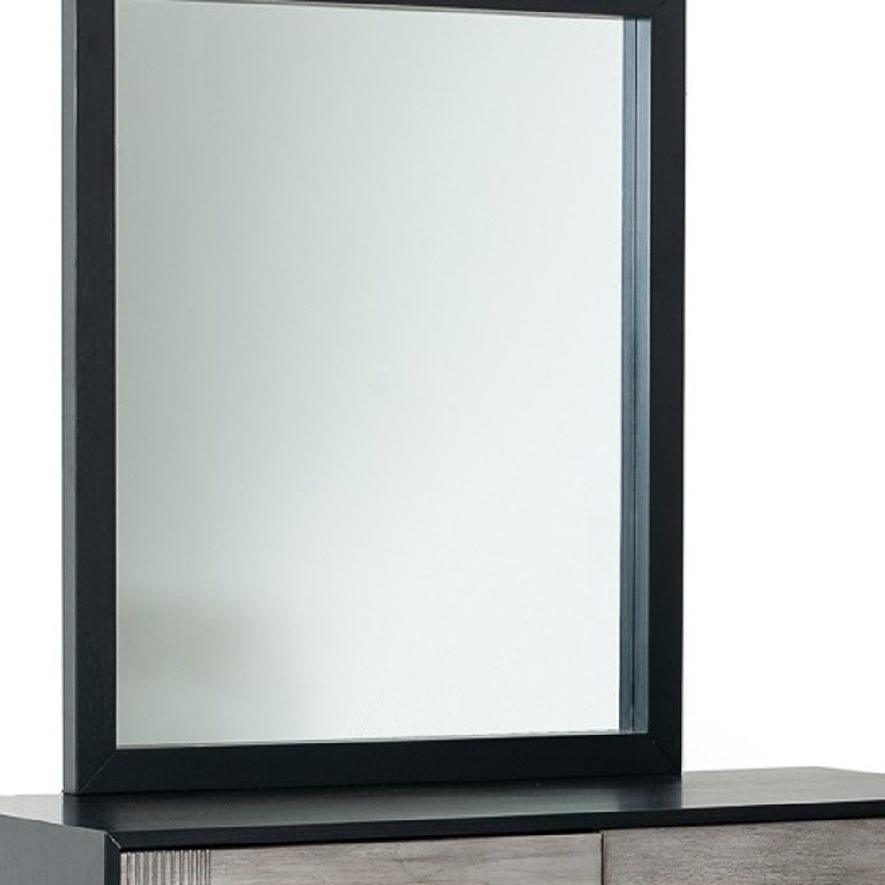 40" Black Wood Framed Dresser Mirror HomeRoots