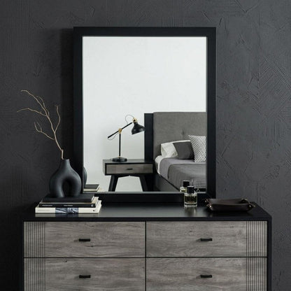 40" Black Wood Framed Dresser Mirror HomeRoots