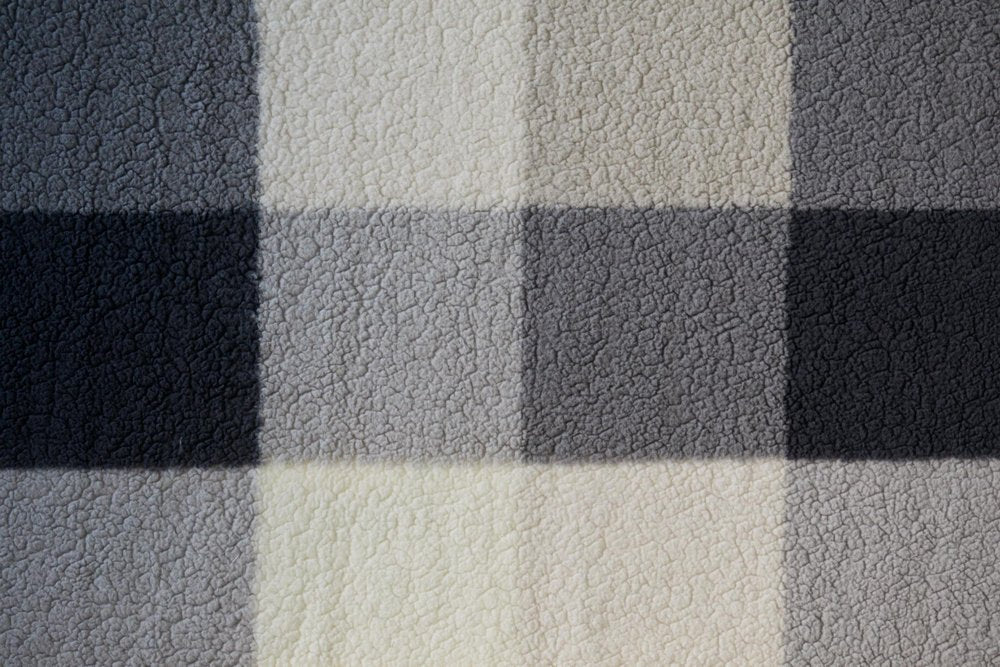 50" X 60" Gray And Ivory Faux Sherpa Plaid Throw Blanket HomeRoots