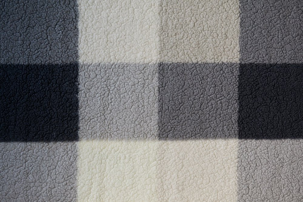 50" X 60" Gray And Ivory Faux Sherpa Plaid Throw Blanket HomeRoots