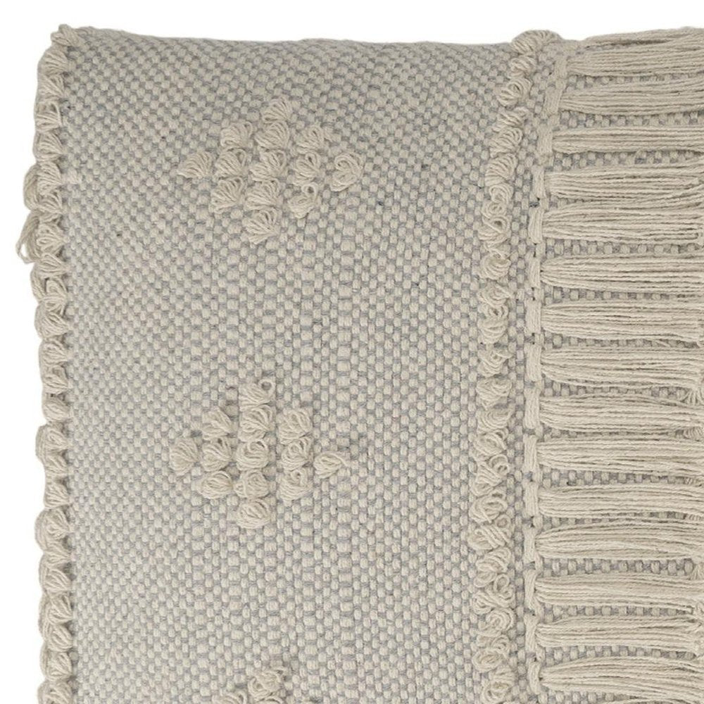 47" Cream And Black Leg Abstract Stripe and Dot Upholstery Bench HomeRoots