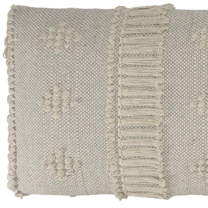 47" Cream And Black Leg Abstract Stripe and Dot Upholstery Bench HomeRoots