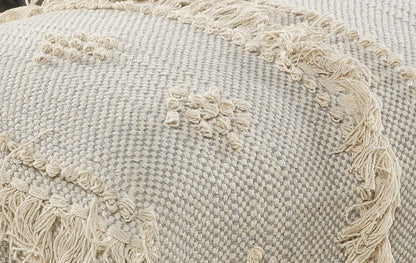 47" Cream And Black Leg Abstract Stripe and Dot Upholstery Bench HomeRoots