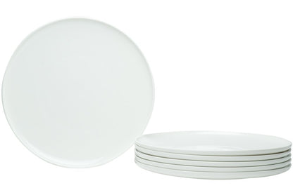 White Six Piece Round Coupe Porcelain Service For Six Dinner Plate Set HomeRoots