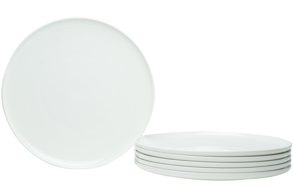 White Six Piece Round Coupe Porcelain Service For Six Dinner Plate Set HomeRoots