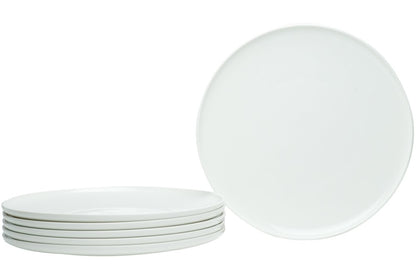 White Six Piece Round Coupe Porcelain Service For Six Dinner Plate Set HomeRoots