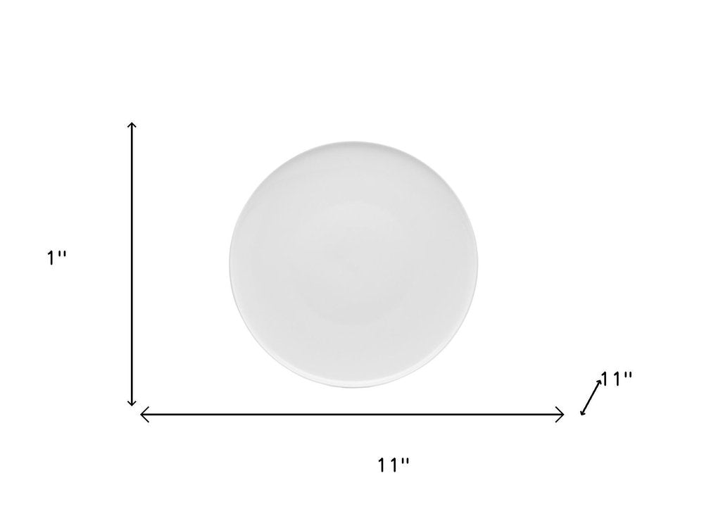 White Six Piece Round Coupe Porcelain Service For Six Dinner Plate Set HomeRoots