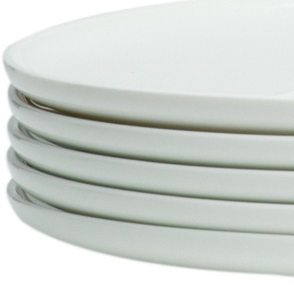 White Six Piece Round Coupe Porcelain Service For Six Dinner Plate Set HomeRoots