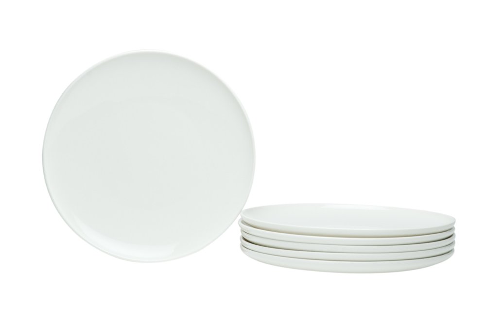 White Six Piece Porcelain Service For Six Salad Plate Set HomeRoots