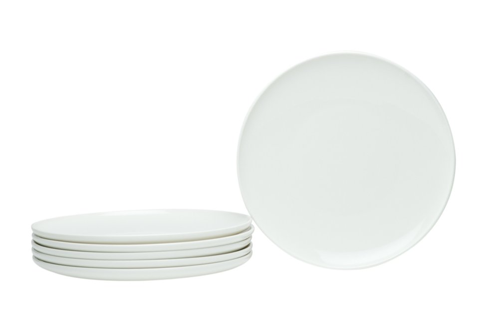 White Six Piece Porcelain Service For Six Salad Plate Set HomeRoots