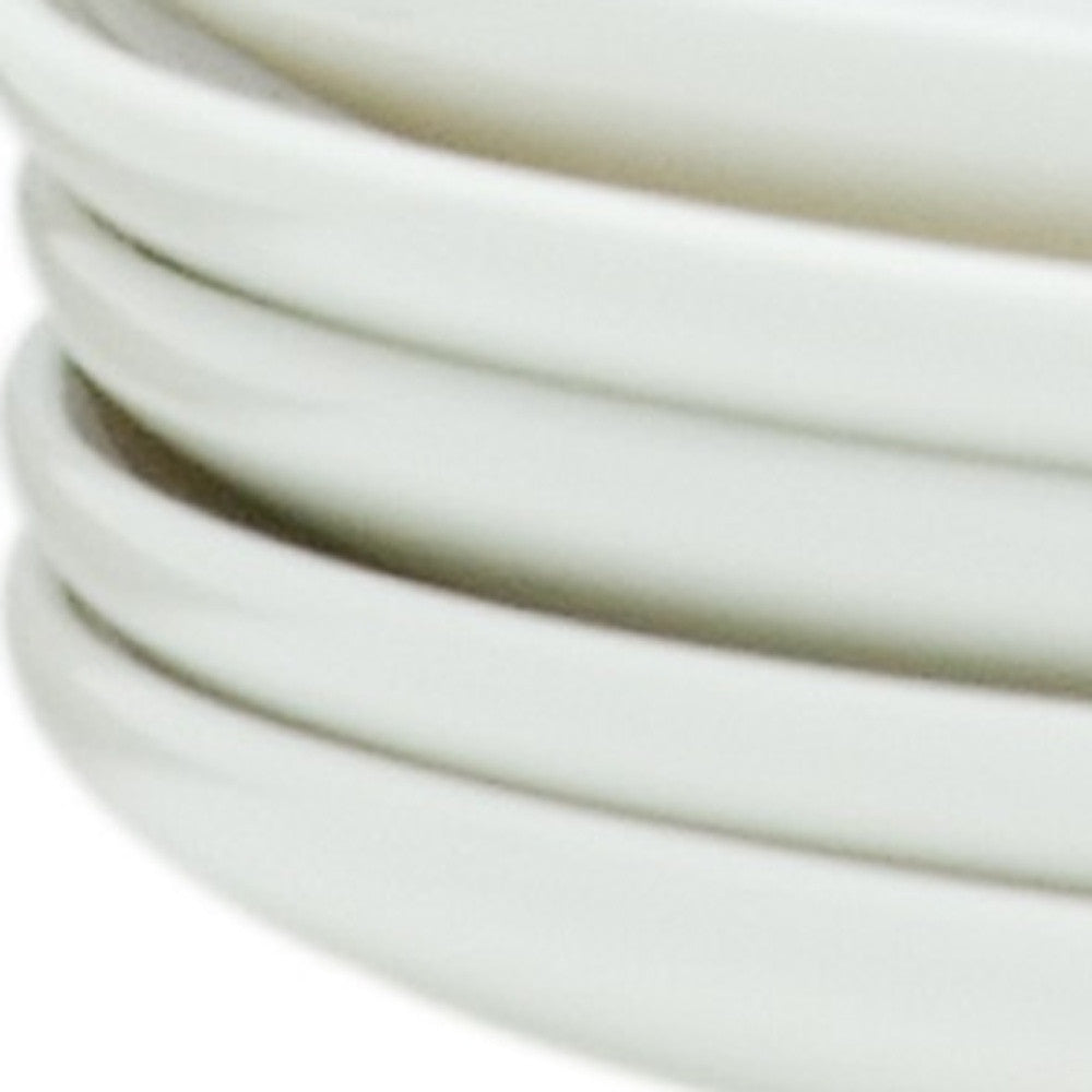 White Six Piece Porcelain Service For Six Salad Plate Set