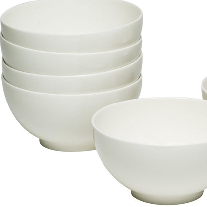 White Six Piece Porcelain Service For Six Bowl Set HomeRoots