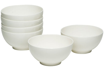 White Six Piece Porcelain Service For Six Bowl Set HomeRoots